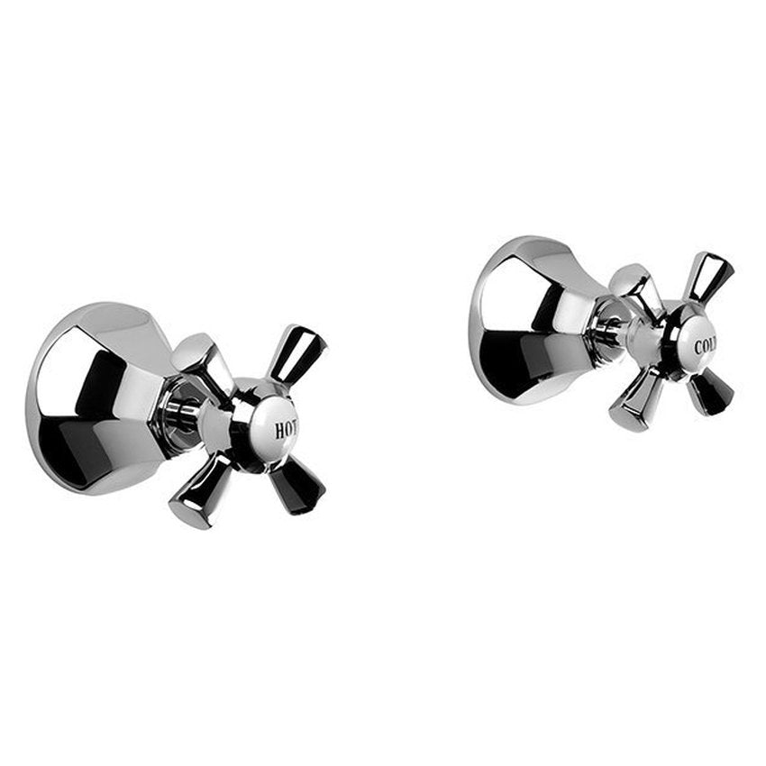 Brodware Classique Wall Taps, Cross Handle - Ceramic Disc