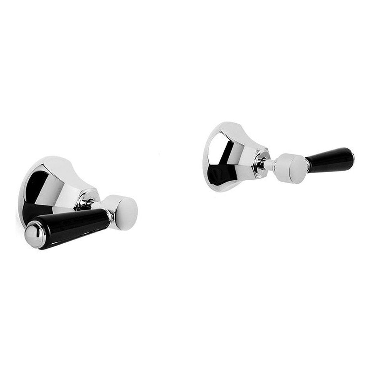 Brodware Classique Wall Taps, Black Porcelain Lever