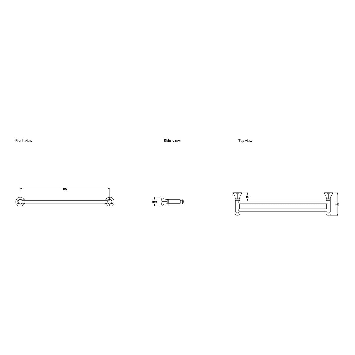 Brodware Classique Double Towel Rail