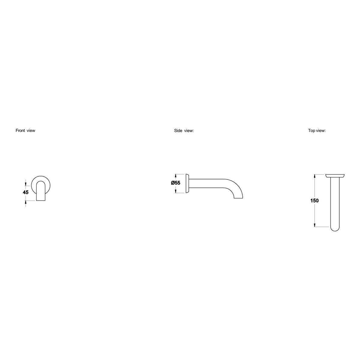 Brodware Manhattan 150mm Wall Spout