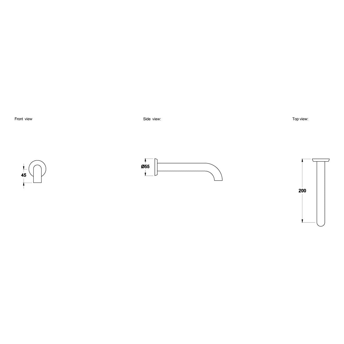 Brodware Manhattan 200mm Wall Spout