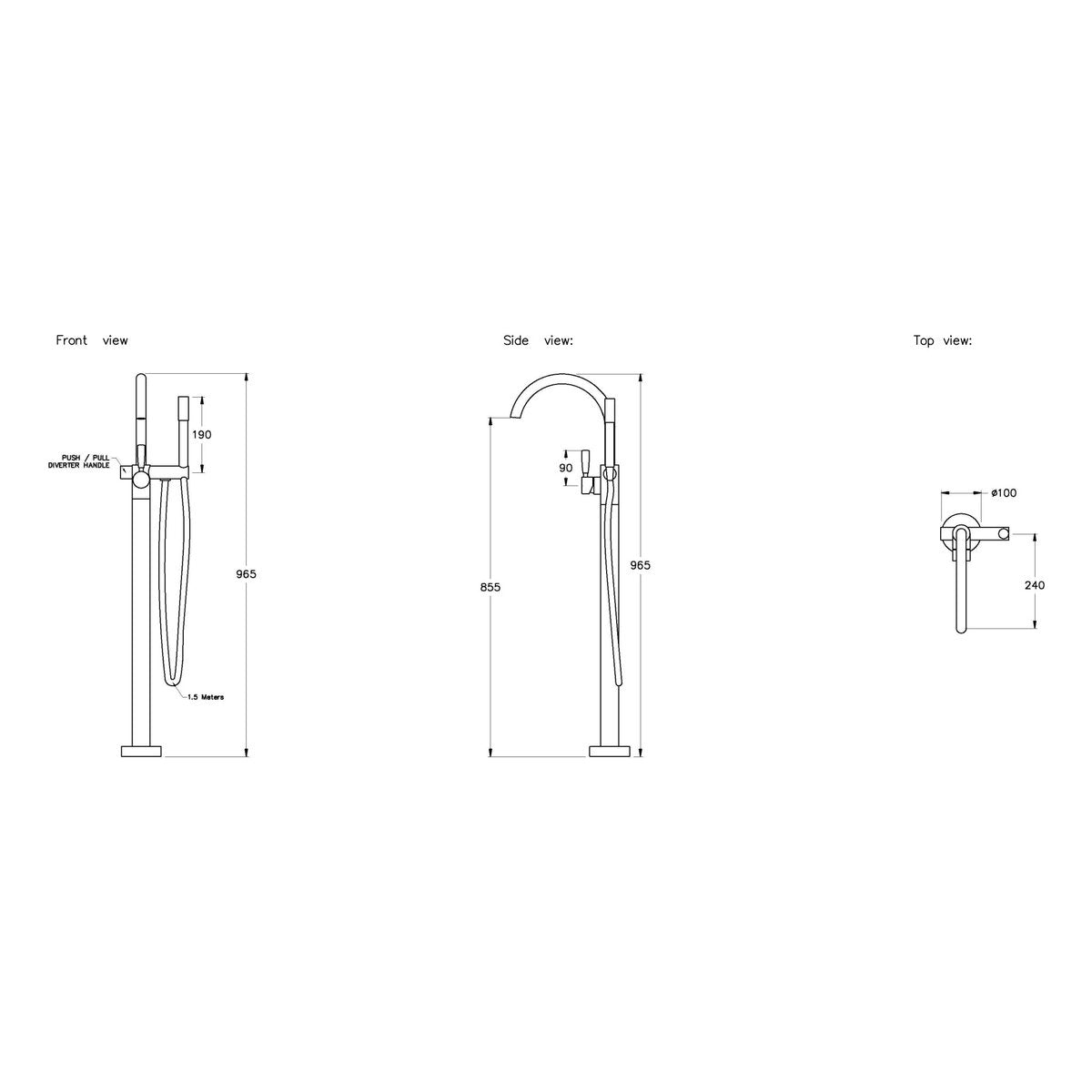 Brodware Manhattan Bath Mixer With Handshower I