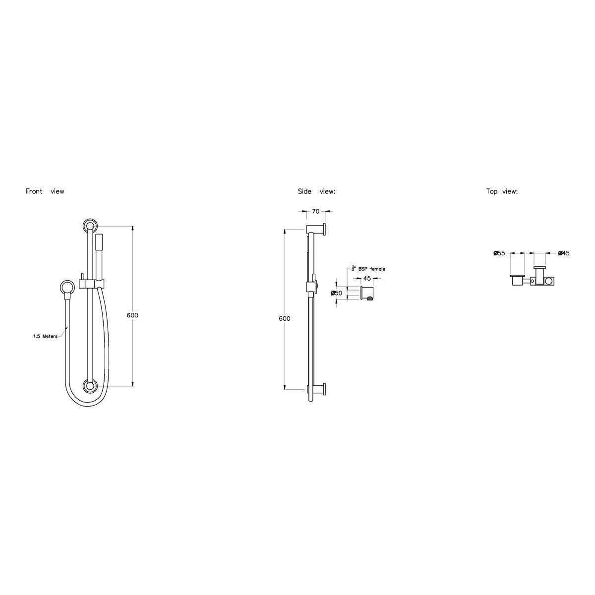 Brodware Manhattan Handshower Slider Set