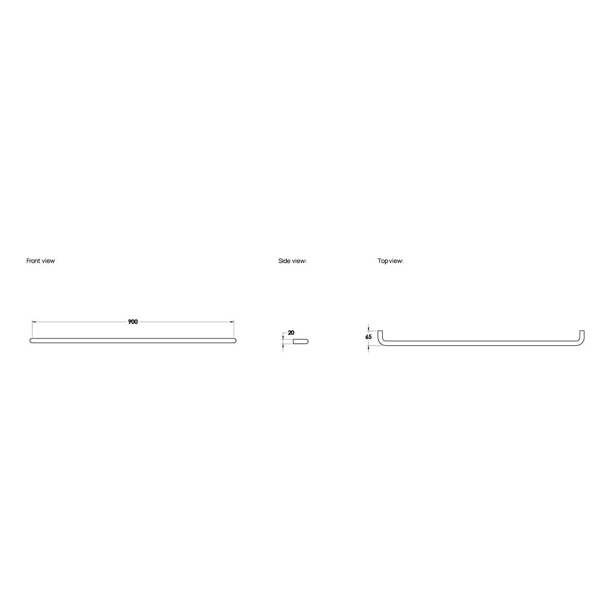 Brodware Nanobar 900mm Single Towel Rail