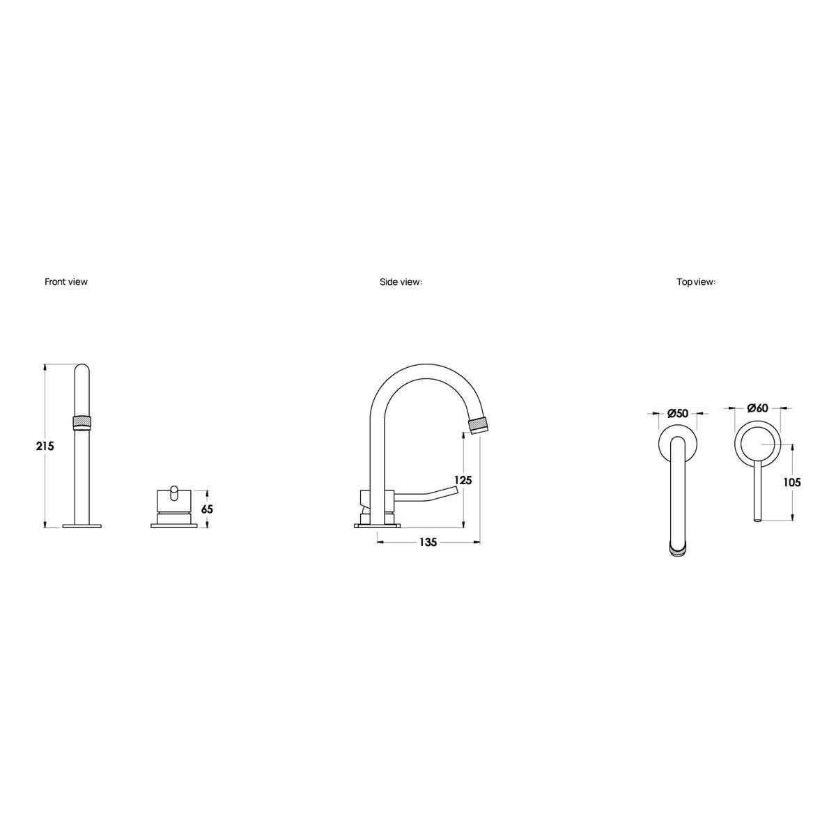 Brodware Yokato Basin Mixer Set, Upswept Lever (DDA compliant)