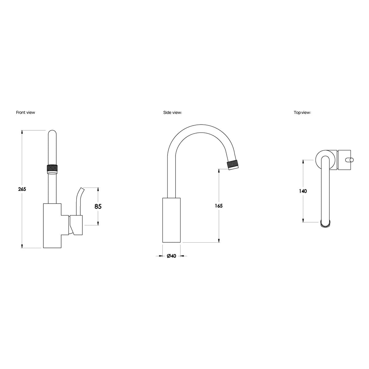 Brodware Yokato Basin Mixer I, Upswept Lever (DDA compliant)