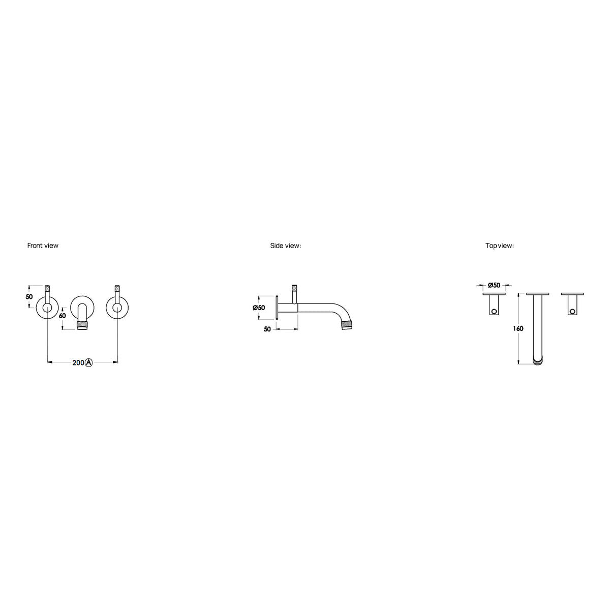 Brodware Yokato 160mm Wall Set I, Metal Lever