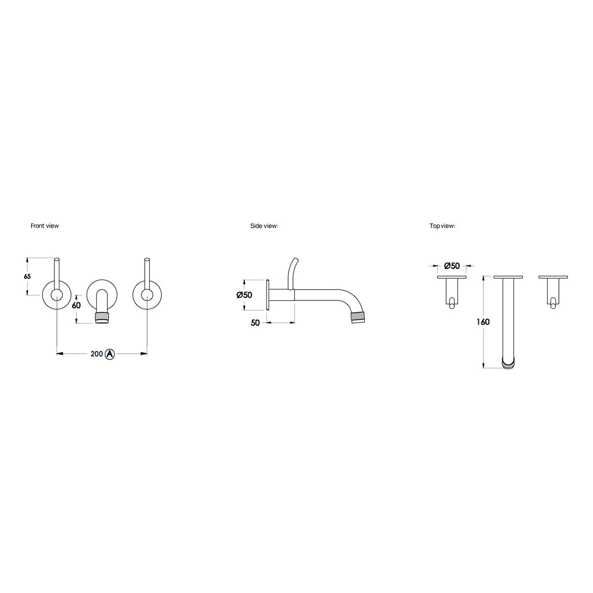 Brodware Yokato 160mm Wall Set I, Upswept Lever (DDA compliant)