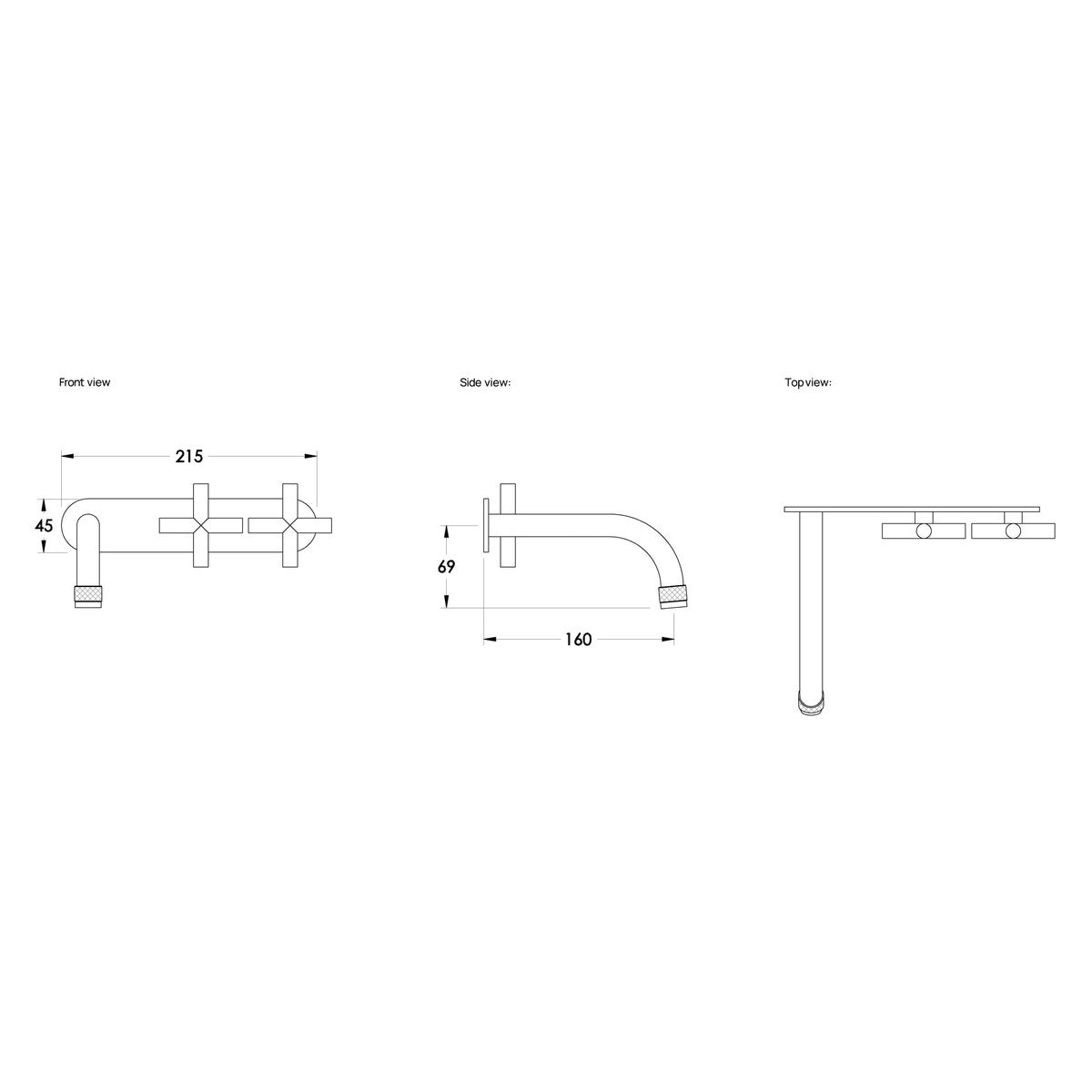 Brodware Yokato 160mm Wall Set II, Cross Handle