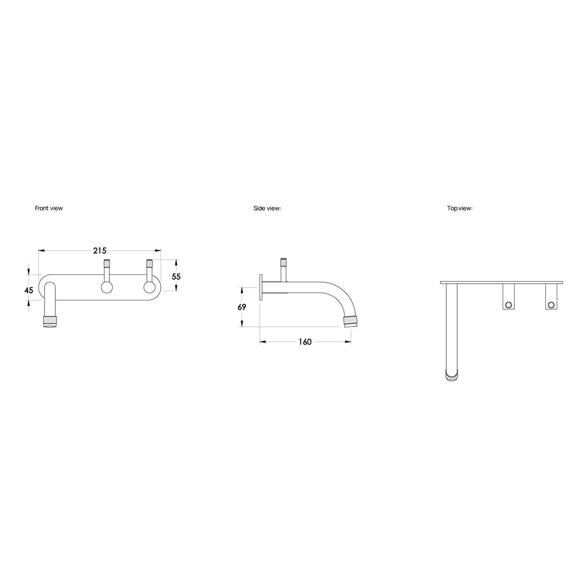Brodware Yokato 160mm Wall Set II, Metal Lever
