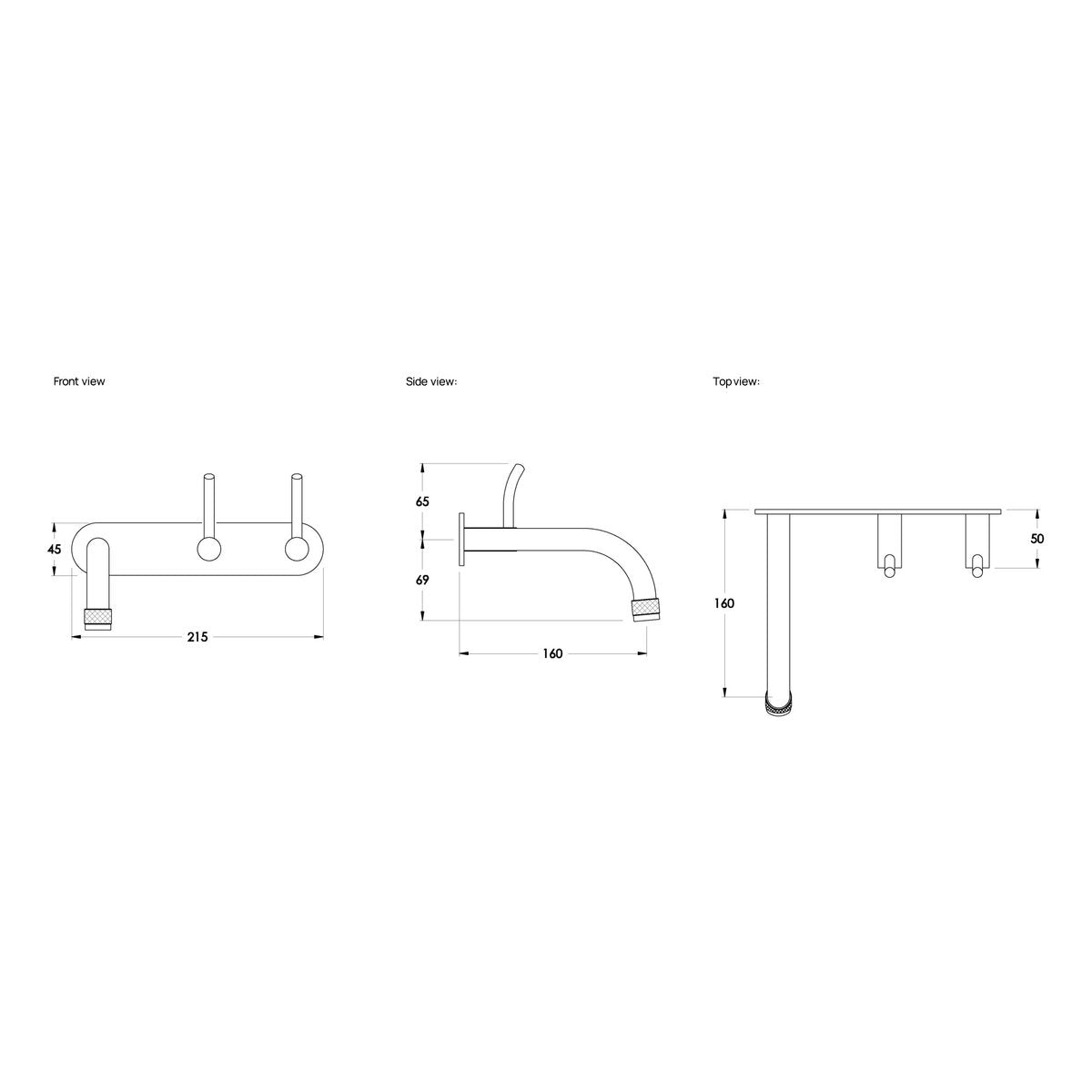 Brodware Yokato 160mm Wall Set II, Upswept Lever (DDA compliant)