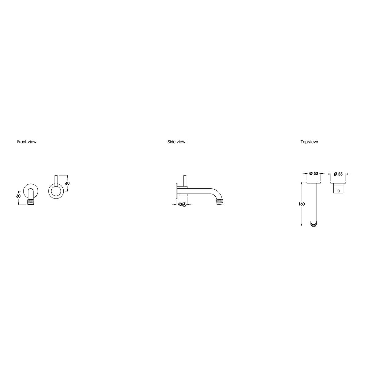 Brodware Yokato 160mm Wall Mixer Set I, Metal Lever