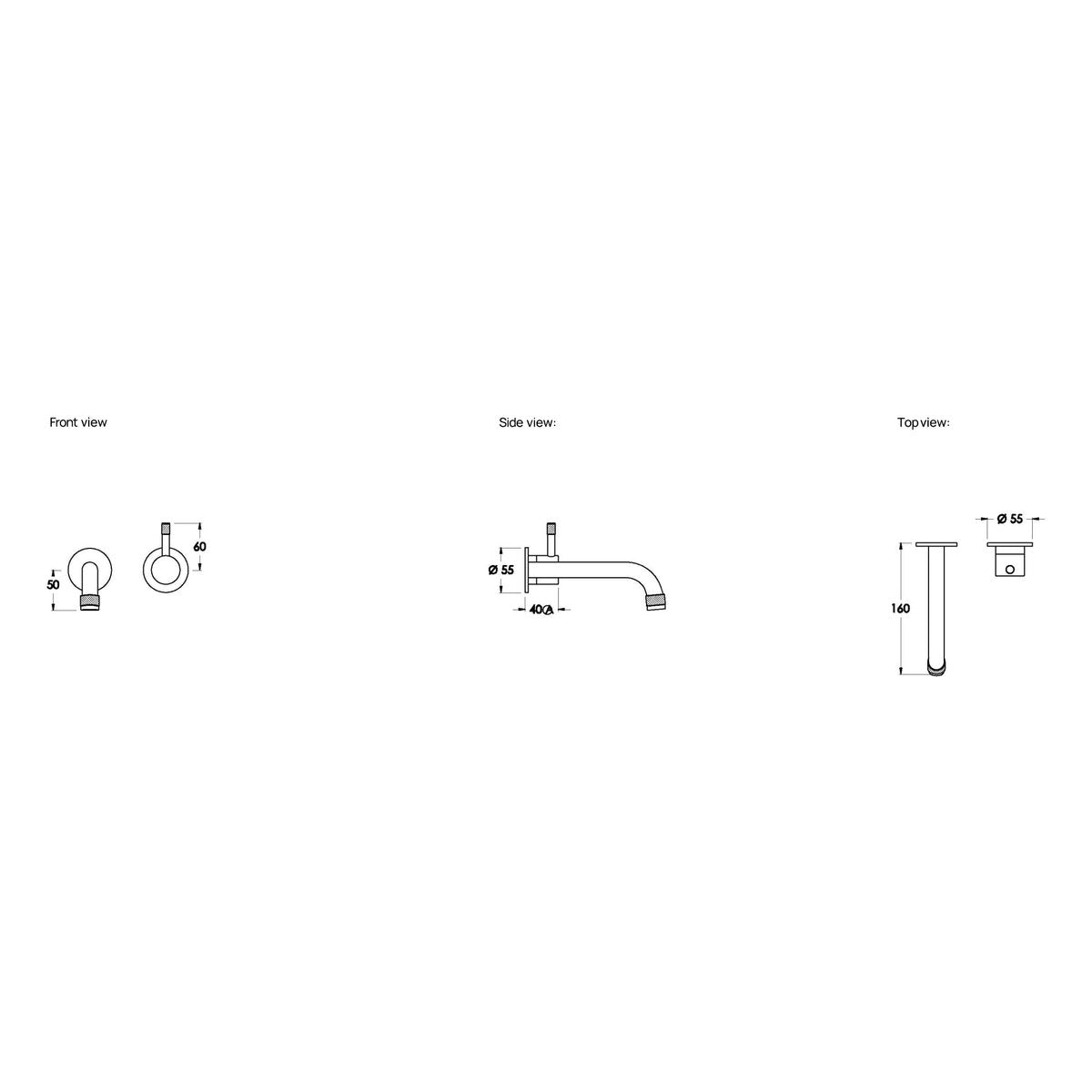 Brodware Yokato 160mm Wall Mixer Set I, Upswept Lever (DDA compliant)