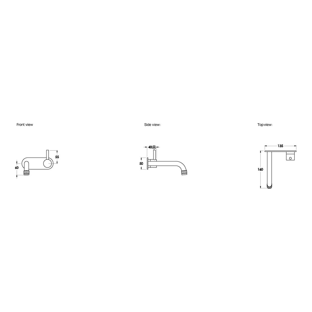 Brodware Yokato 160mm Wall Mixer Set II, Metal Lever