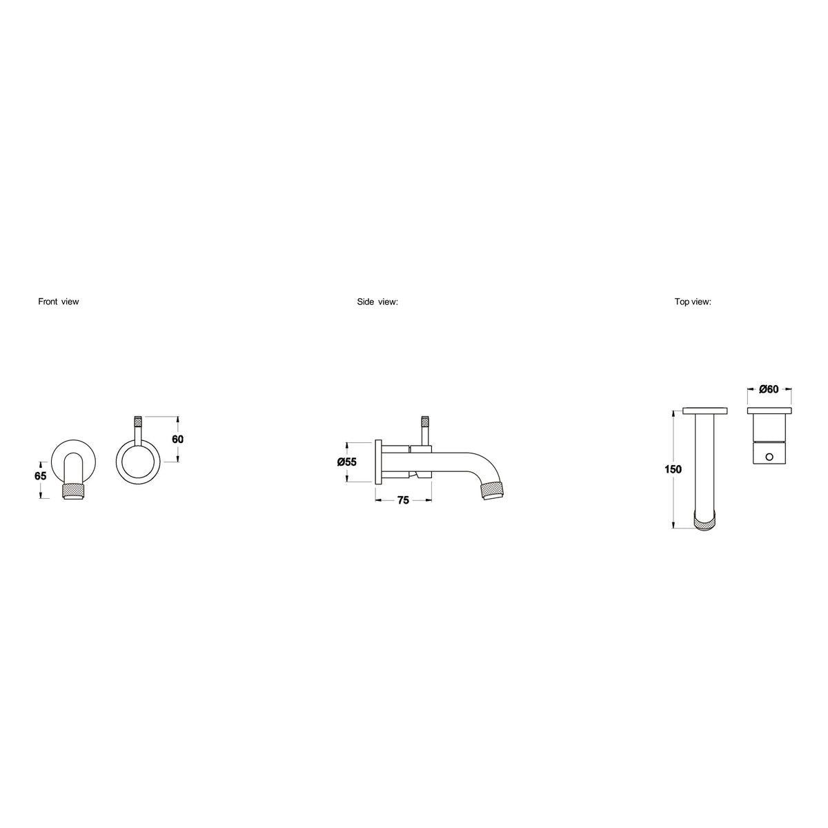 Brodware Yokato 150mm Wall Mixer Set, Upswept Lever (DDA compliant)