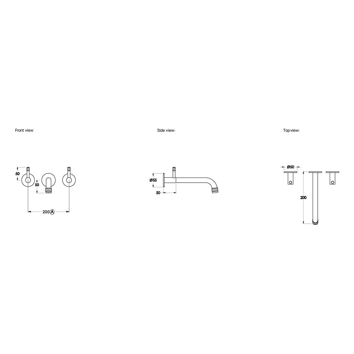 Brodware Yokato 200mm Wall Set I, Metal Lever