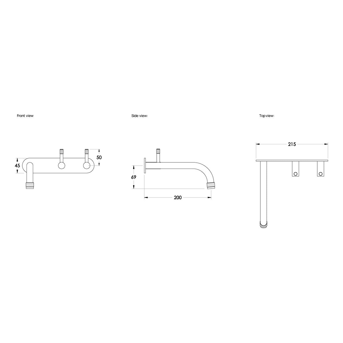 Brodware Yokato 200mm Wall Set II, Metal Lever