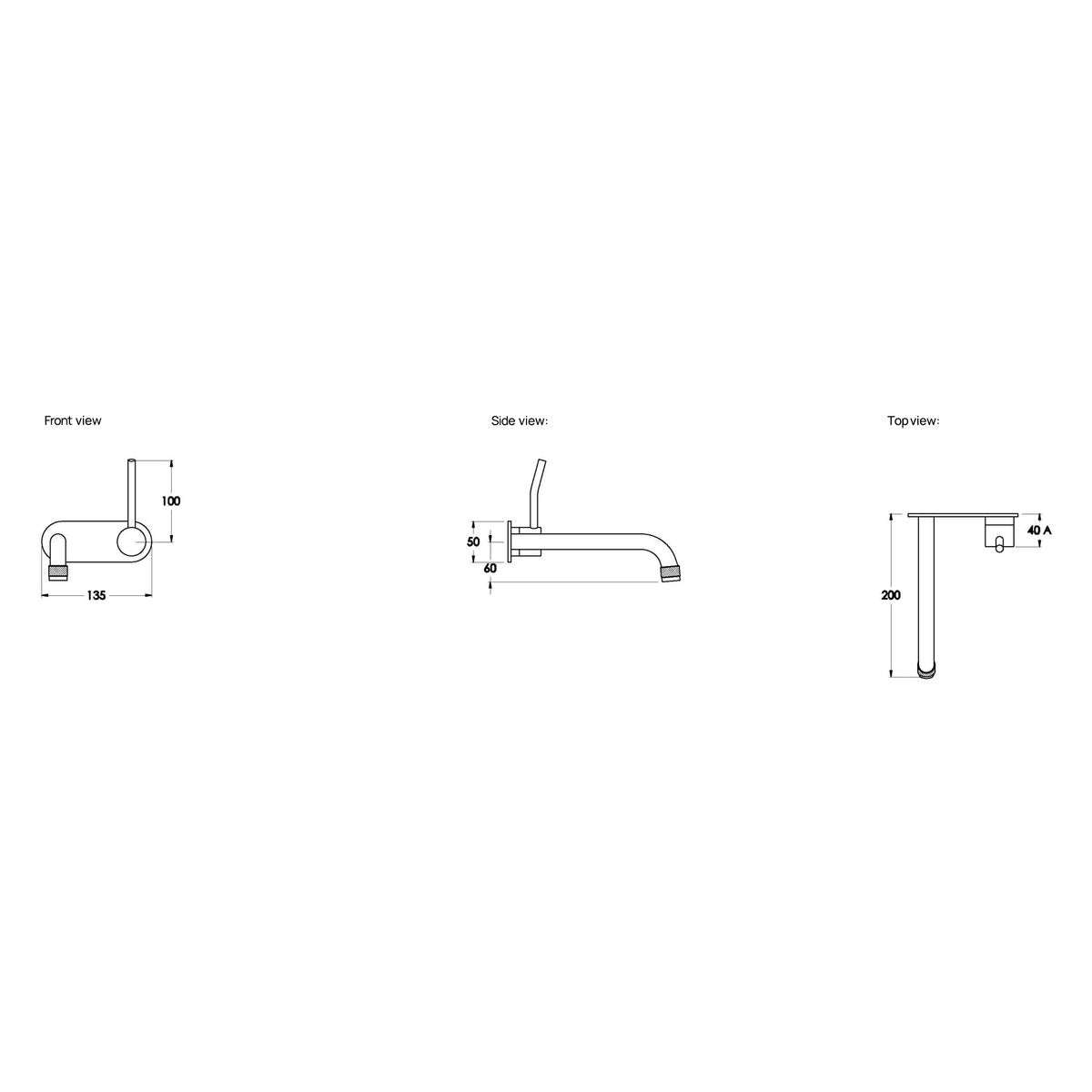 Brodware Yokato 200mm Wall Mixer Set I, Upswept Lever (DDA compliant)