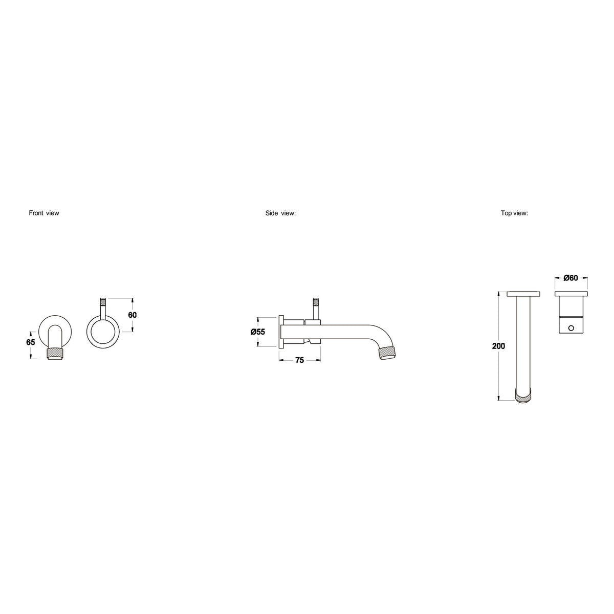 Brodware Yokato 200mm Wall Mixer Set II, Metal Lever