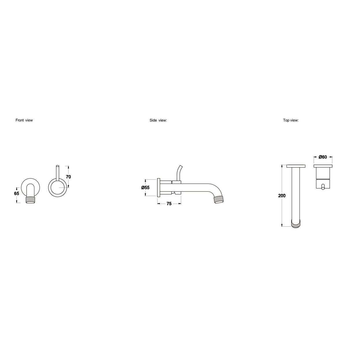 Brodware Yokato 200mm Wall Mixer Set II, Upswept Lever (DDA compliant)