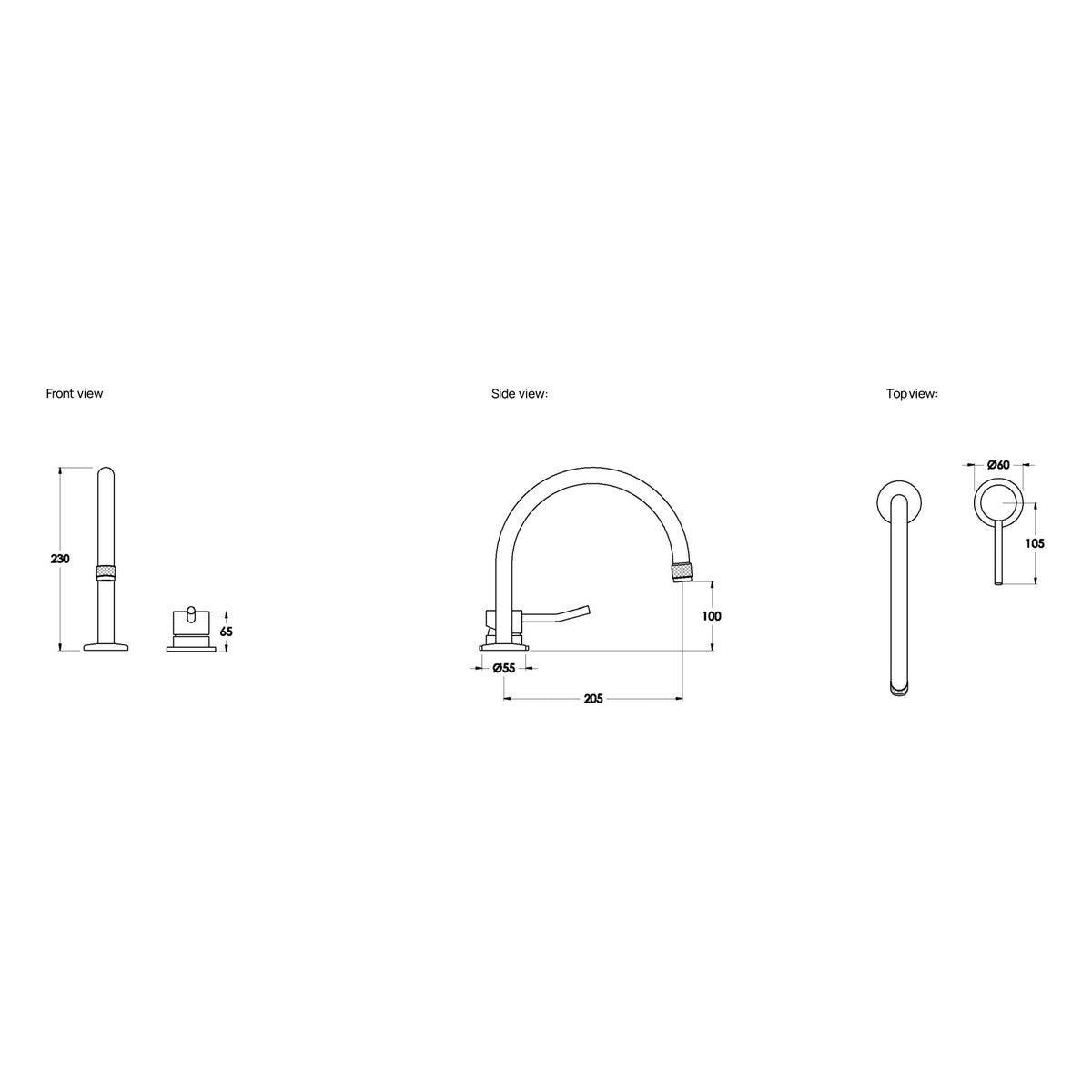 Brodware Yokato Bath Mixer Set I, Upswept Lever (DDA compliant)