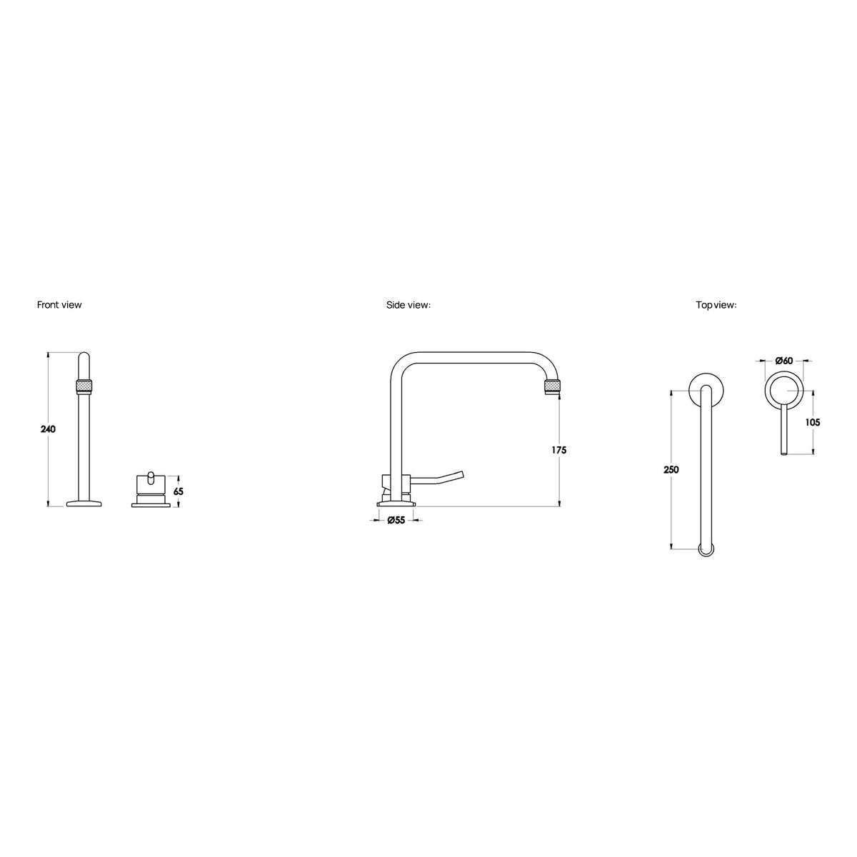 Brodware Yokato Bath Mixer Set II, Upswept Lever (DDA compliant)