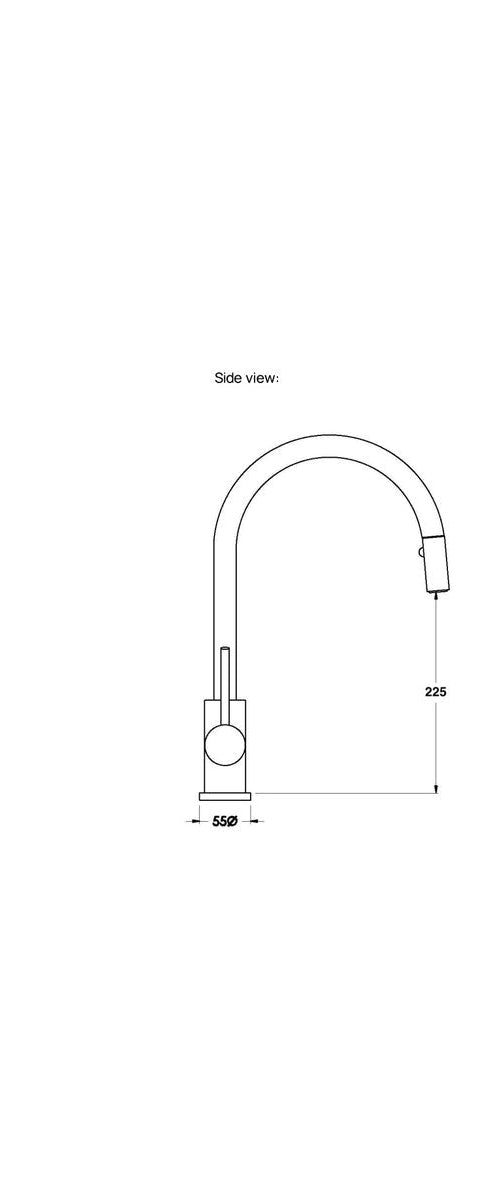 Brodware Yokato Pullout Kitchen Mixer II, Upswept Lever (DDA compliant)
