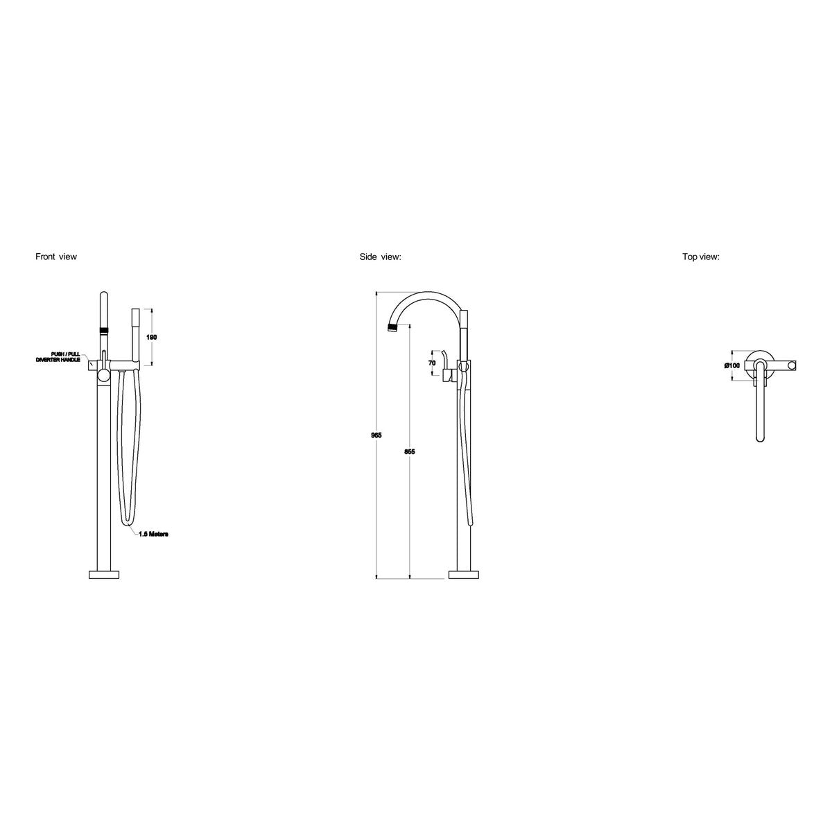 Brodware Yokato Bath & Shower Set, Upswept Lever (DDA compliant)