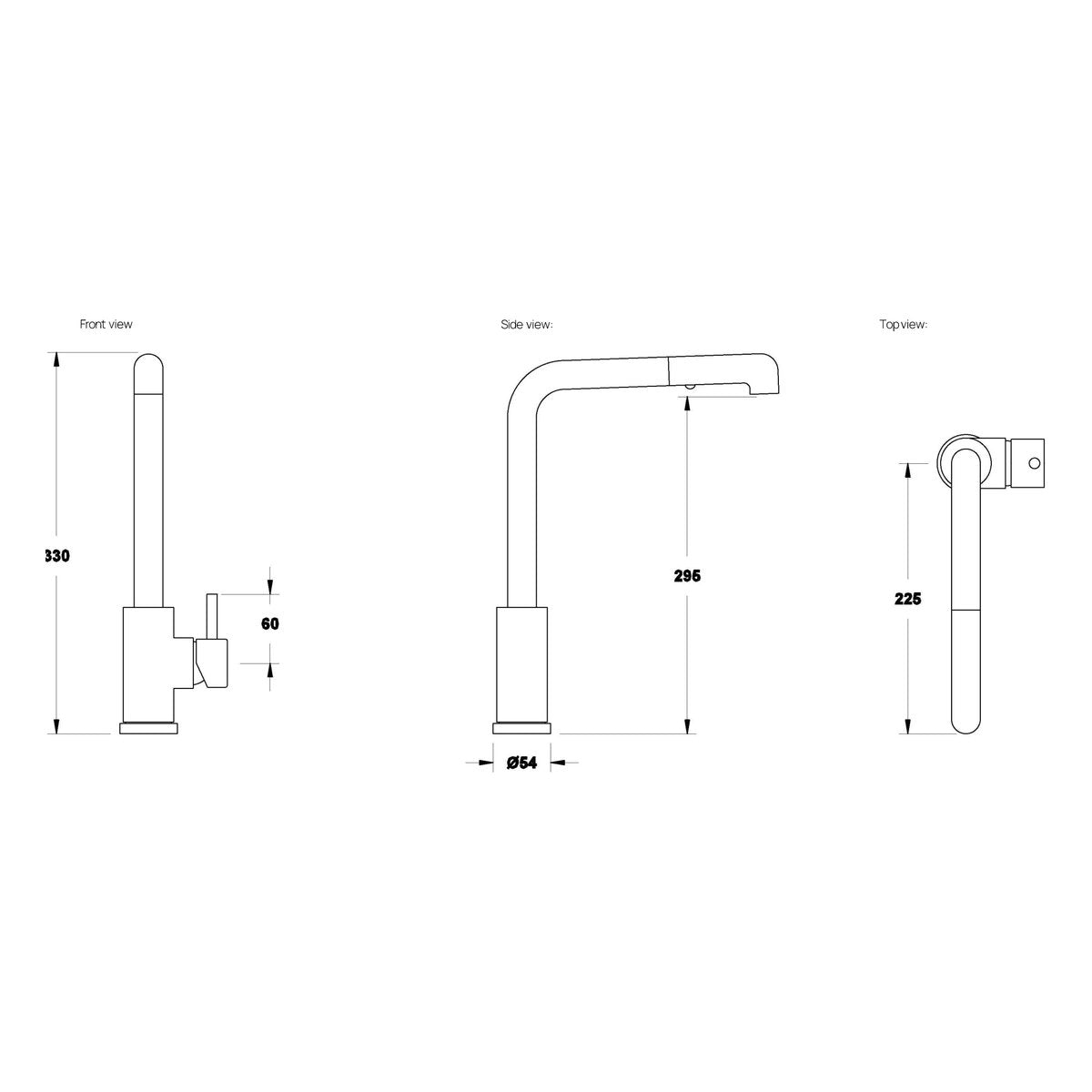 Brodware Yokato Pullout Kitchen Mixer I, Metal Lever