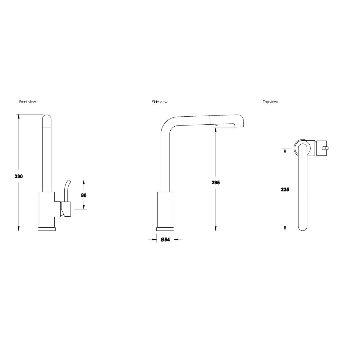 Brodware Yokato Pullout Kitchen Mixer I, Upswept Lever (DDA compliant)