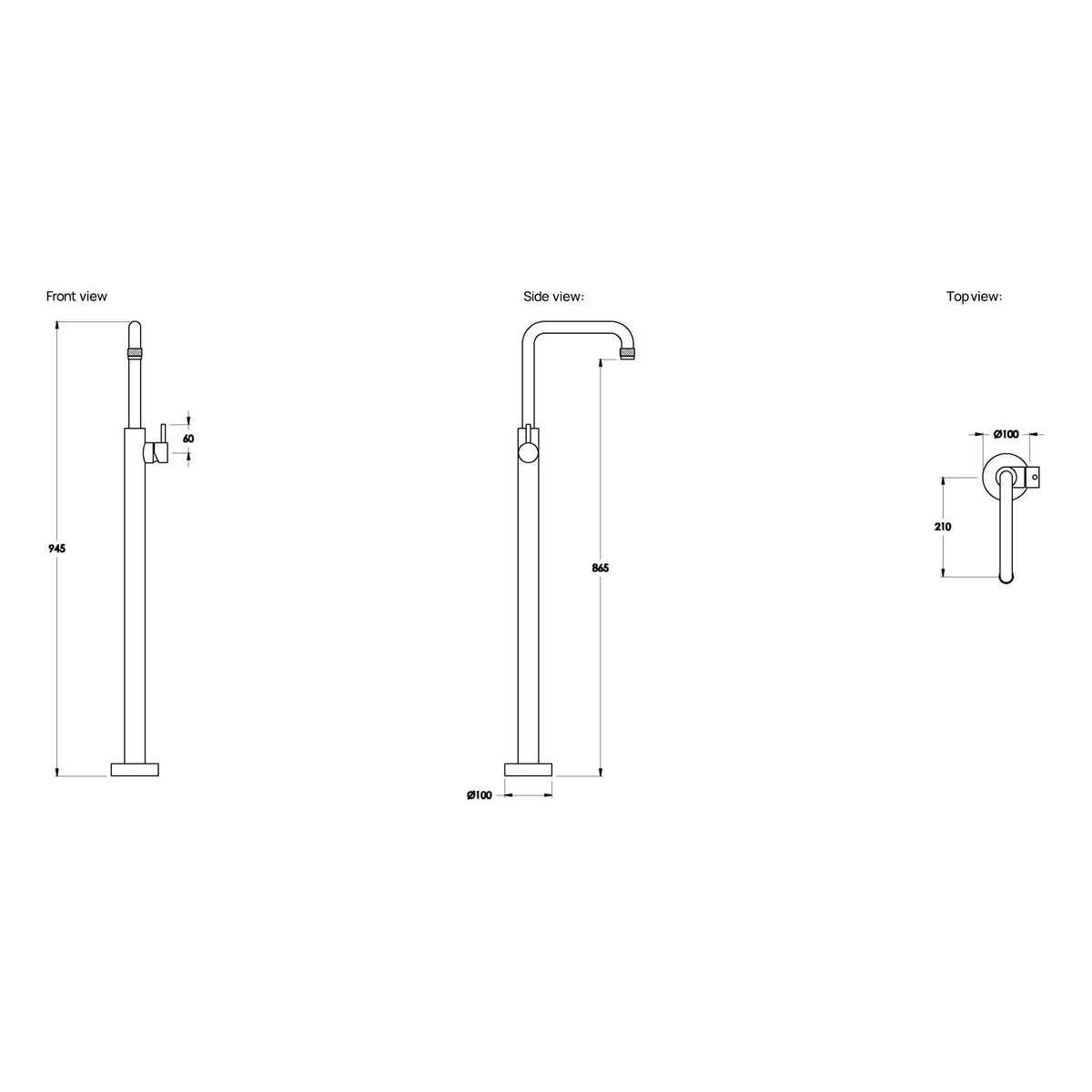 Brodware Yokato Bath Mixer I, Metal Lever