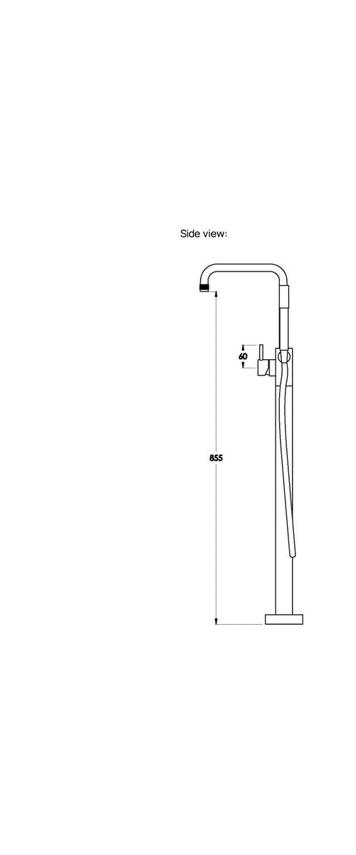 Brodware Yokato Bath Mixer With Handshower, Metal Lever
