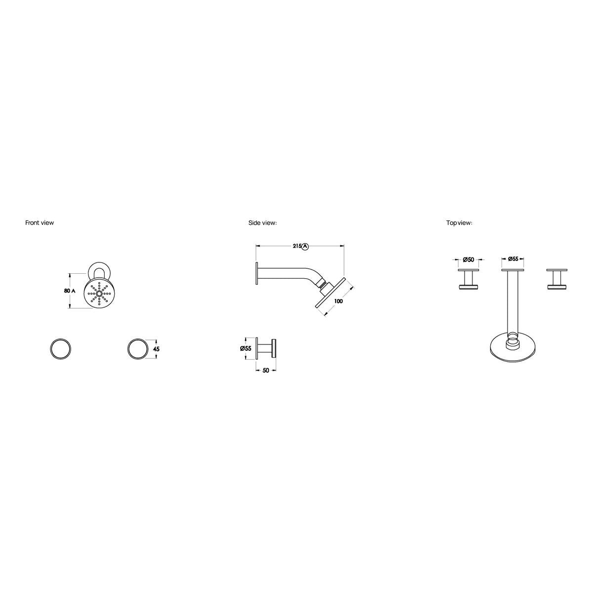 Brodware Yokato 100mm Shower Set, Disc Handle