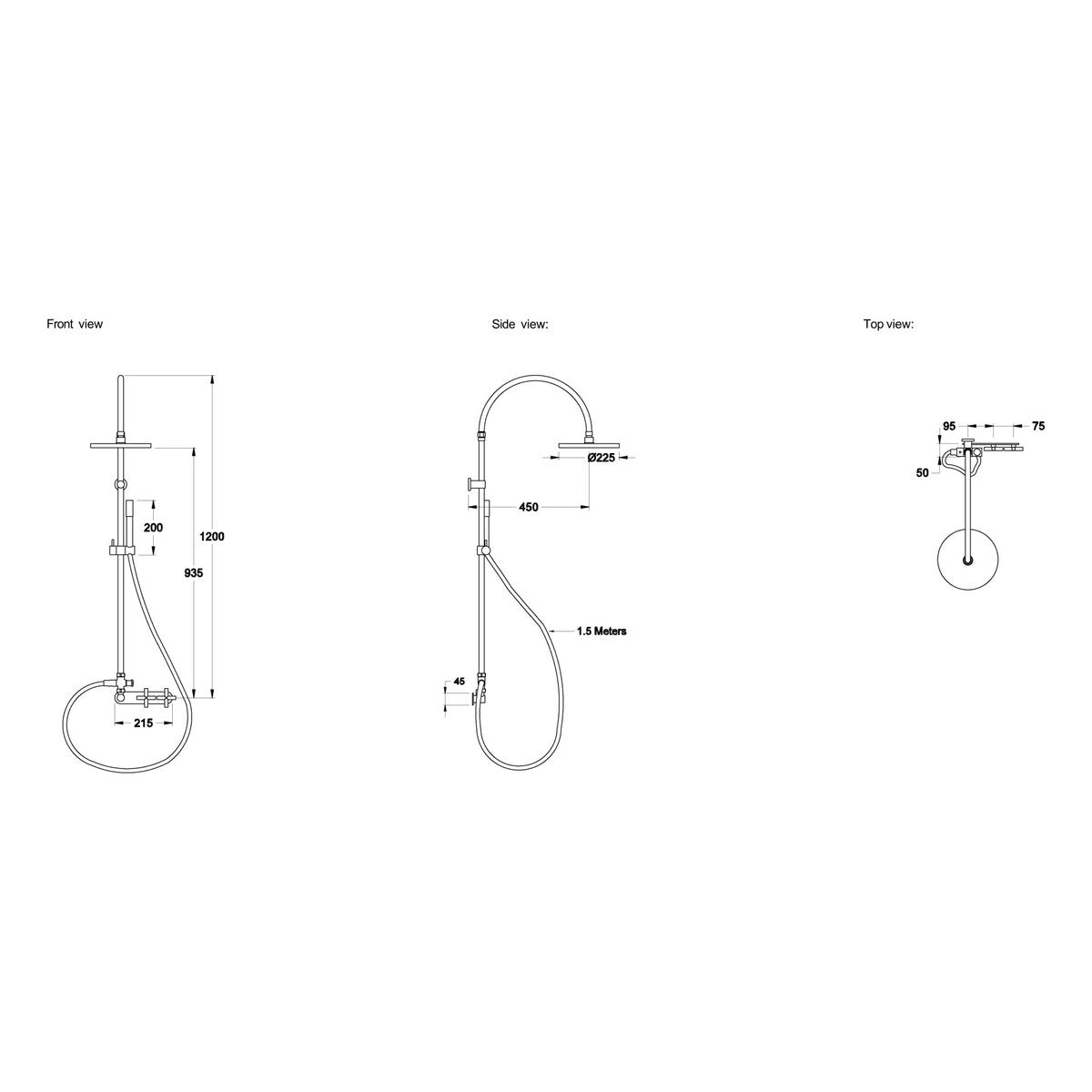 Brodware Yokato 225mm Shower Set II, Cross Handle