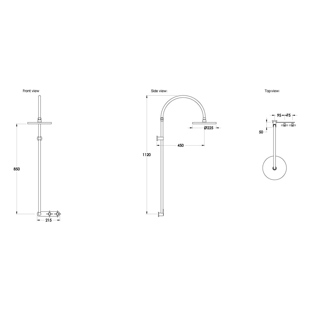 Brodware Yokato 225mm Shower Set VI, Cross Handle