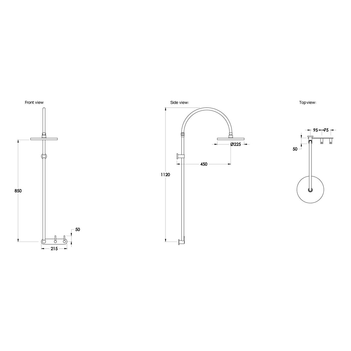 Brodware Yokato 225mm Shower Set VI, Metal Lever