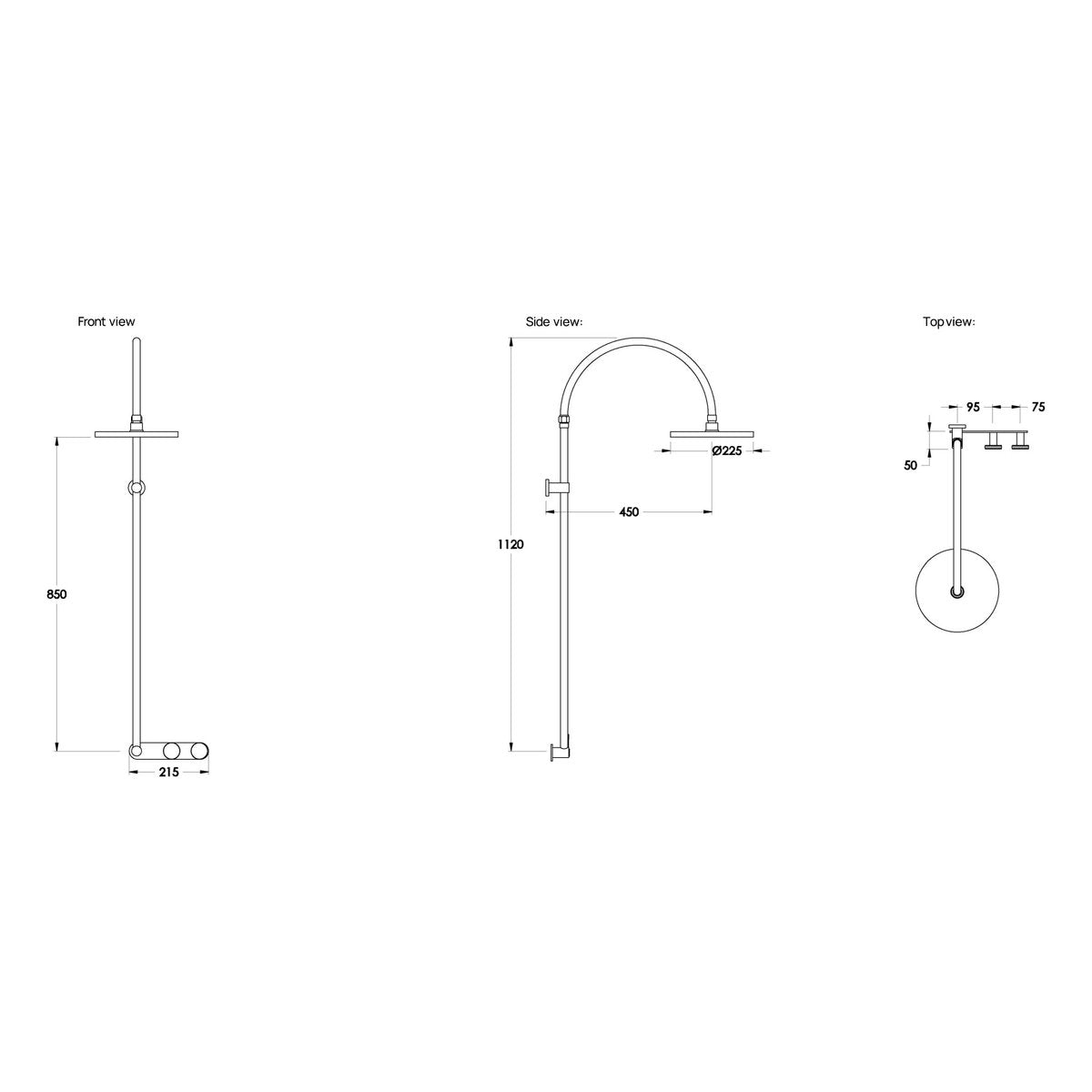 Brodware Yokato 225mm Shower Set VI, Disc Handle