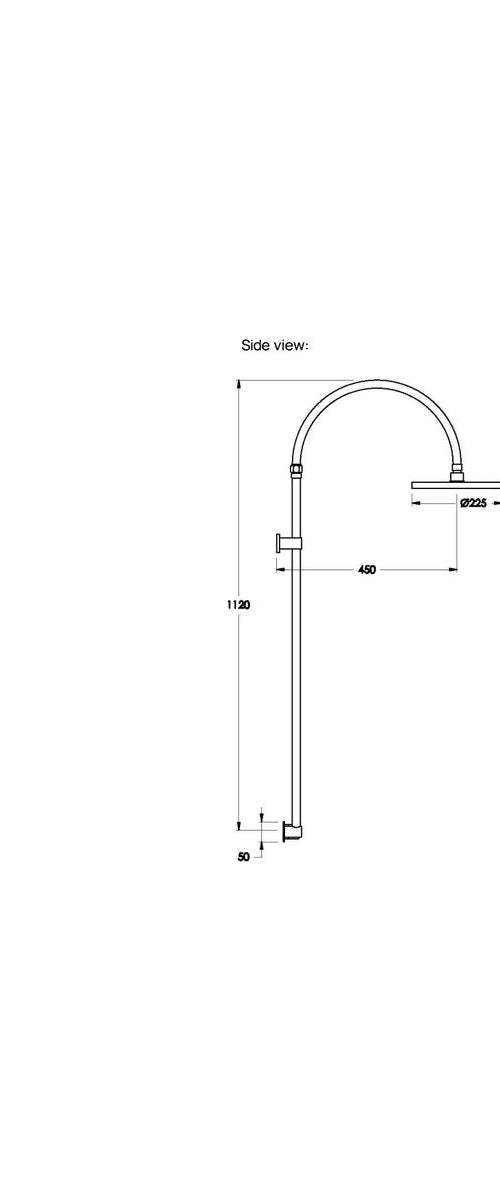 Brodware Yokato 225mm Shower Set VII, Upswept Lever (DDA compliant)