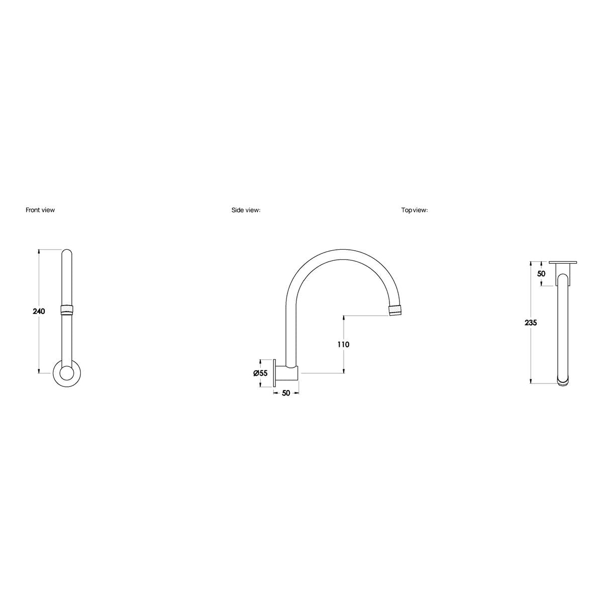 Brodware Yokato 235mm Wall Spout