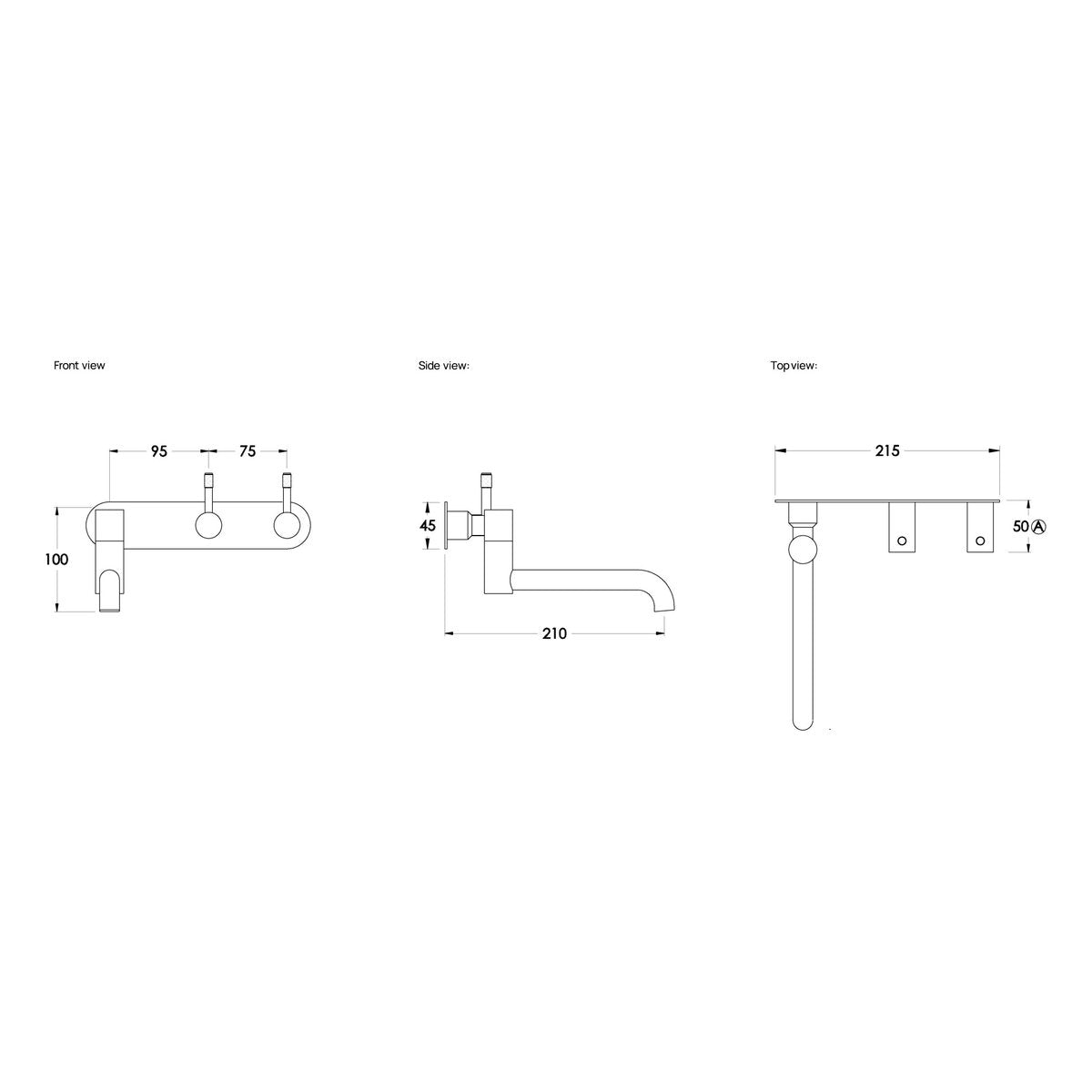 Brodware Yokato 210mm Wall Set II, Metal Lever
