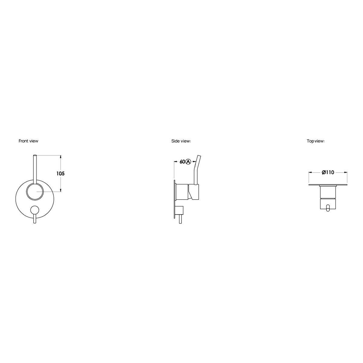 Brodware Yokato Mixer Diverter, Upswept Lever (DDA compliant)