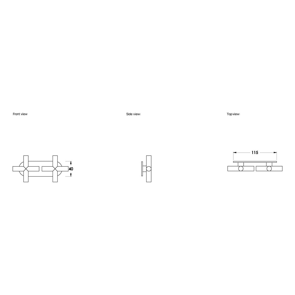 Brodware Yokato Wall Taps, Cross Handle