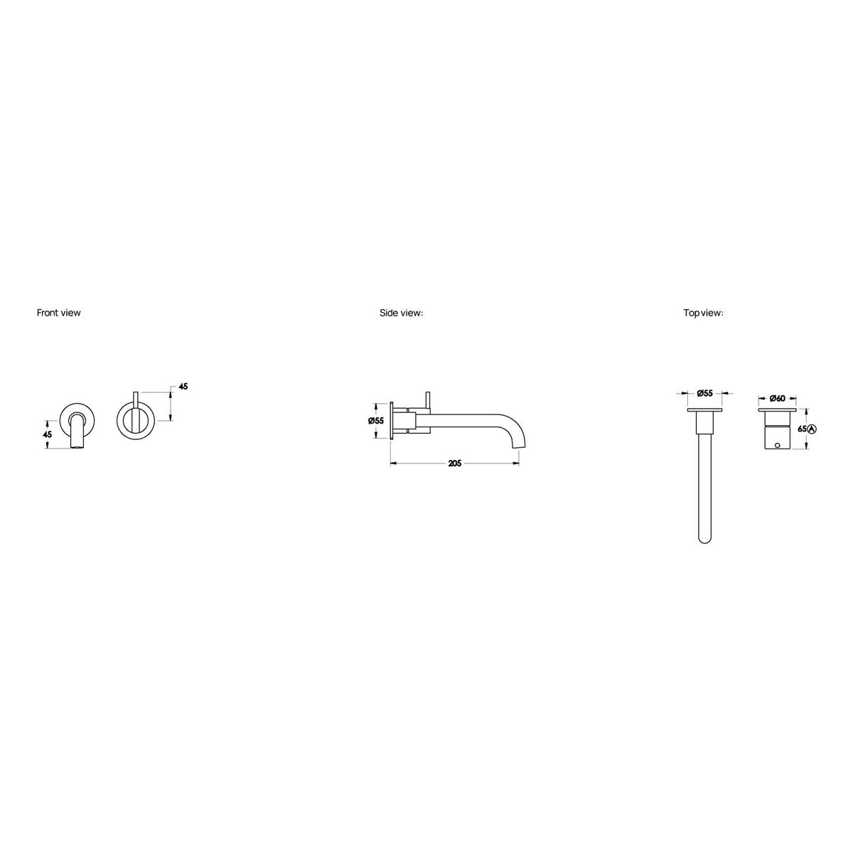 Brodware Minim 200mm Wall Mixer Set I