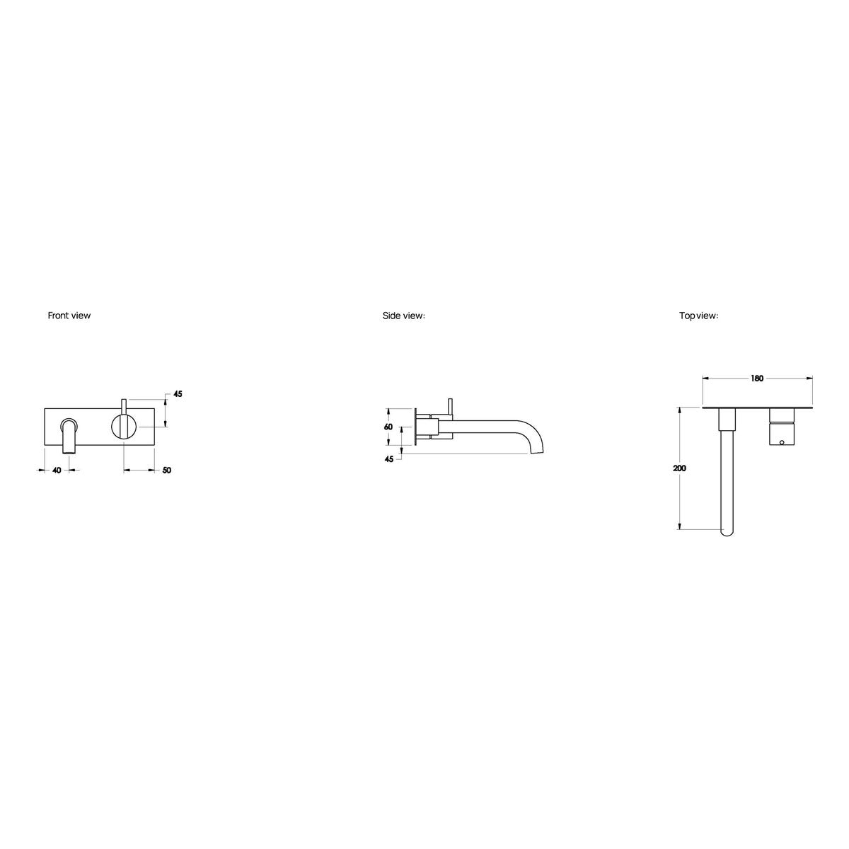 Brodware Minim 200mm Wall Mixer Set II