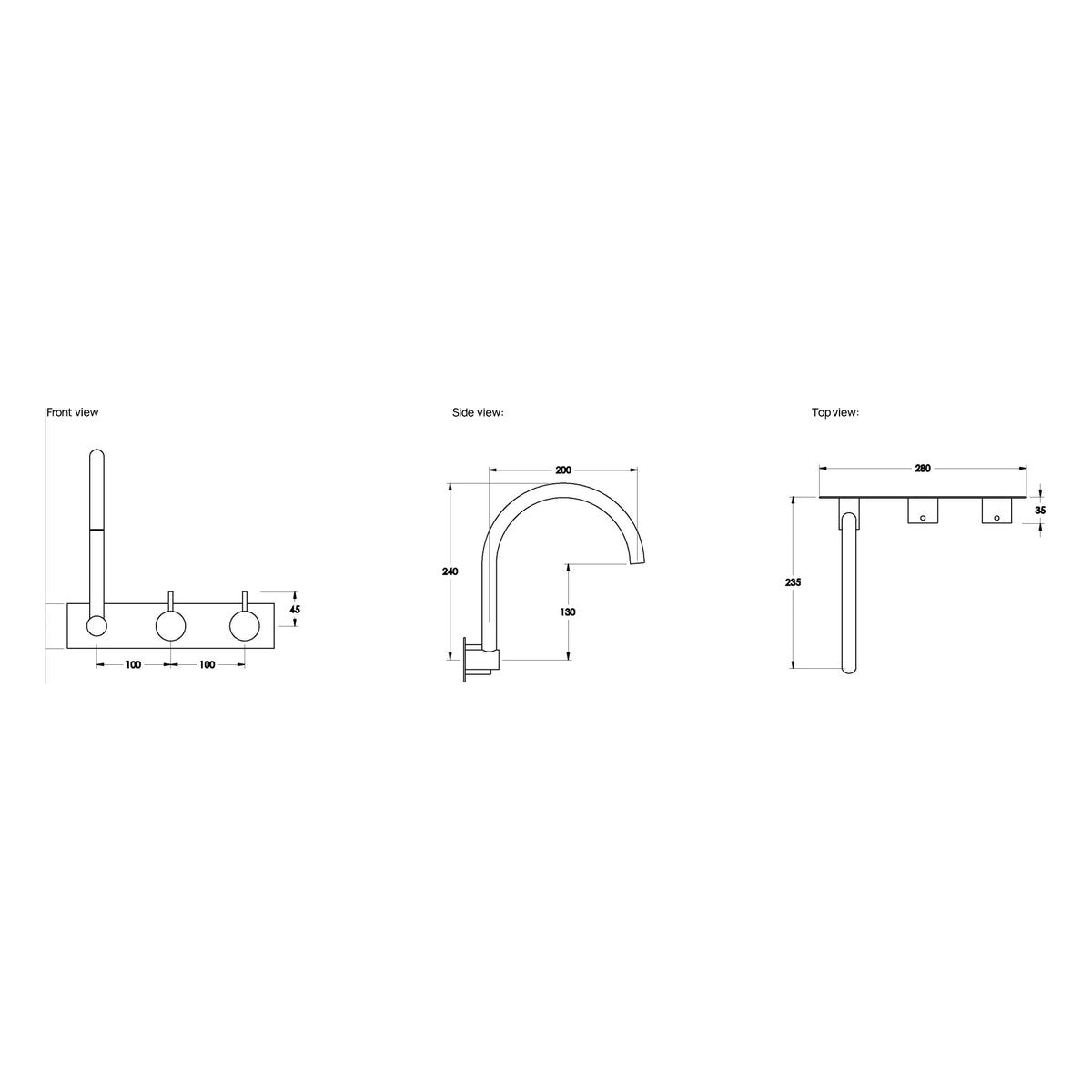 Brodware Minim Swivel Spout Wall Set I