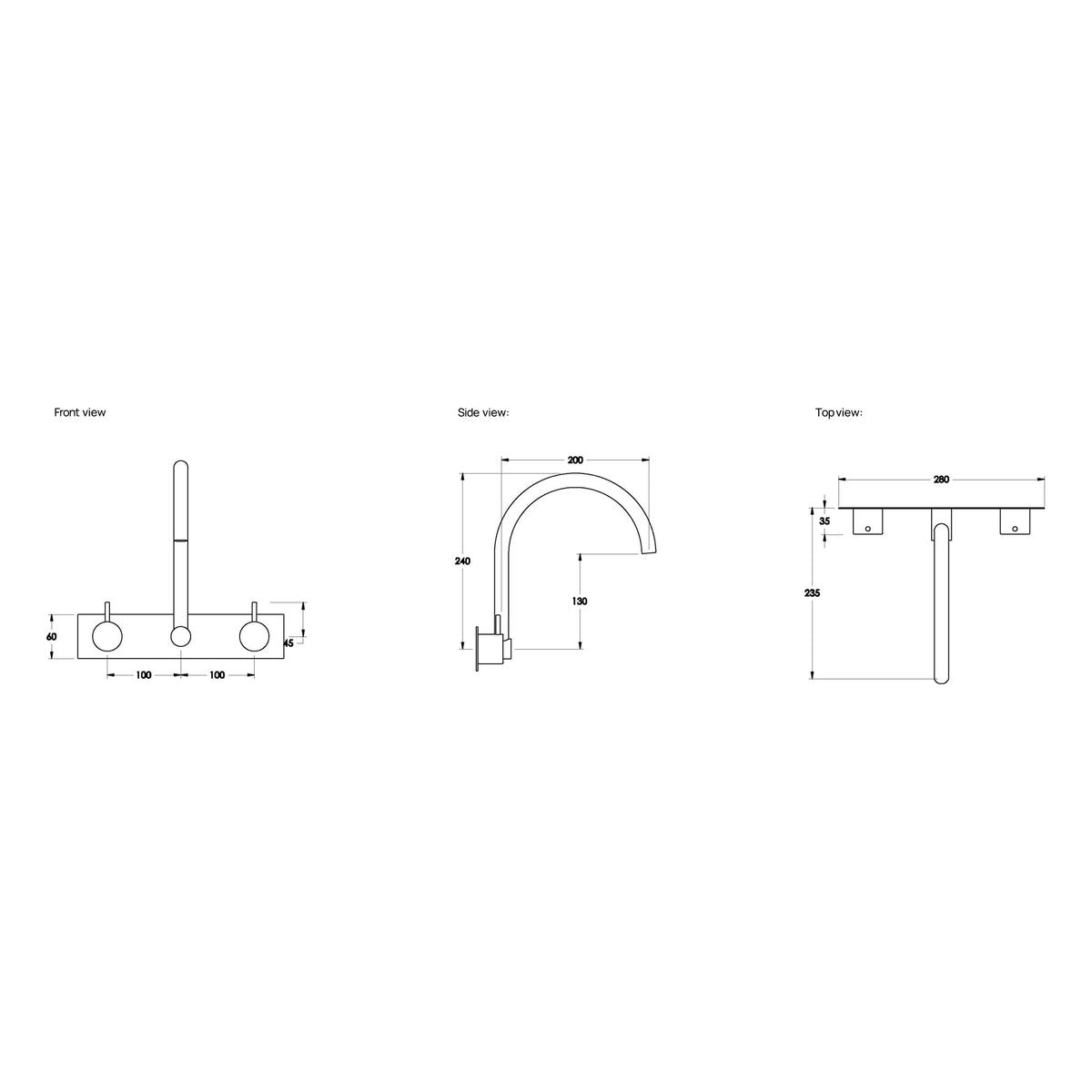 Brodware Minim Swivel Spout Wall Set II