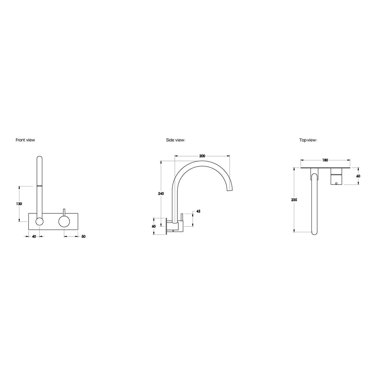 Brodware Minim Swivel Spout Wall Mixer Set