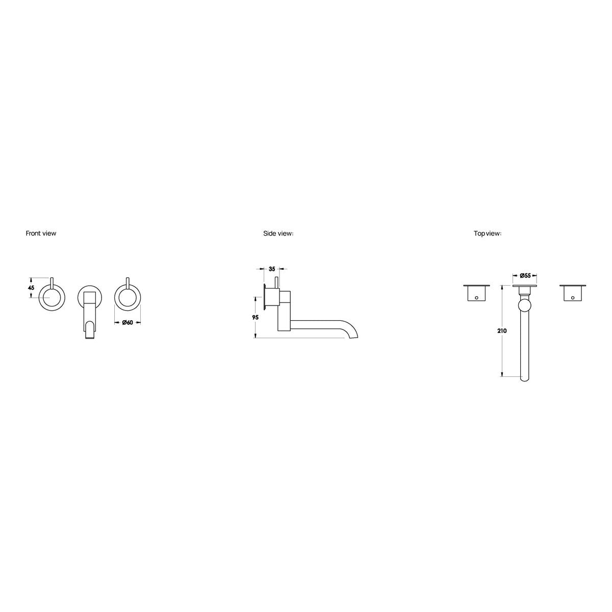 Brodware Minim Double Swivel Spout Wall Set II