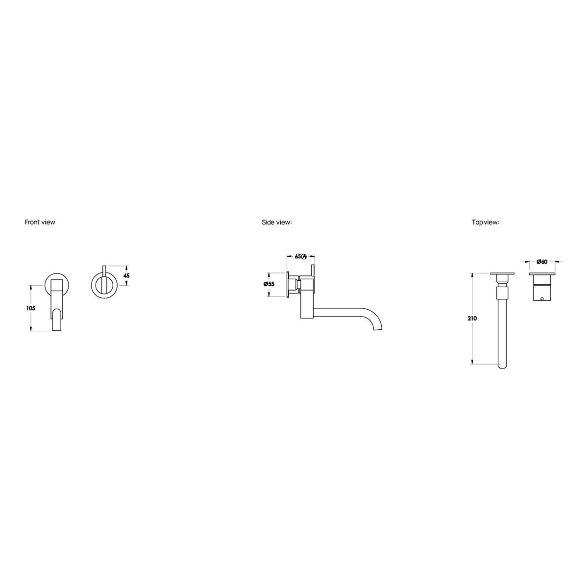 Brodware Minim Double Swivel Spout Wall Mixer Set