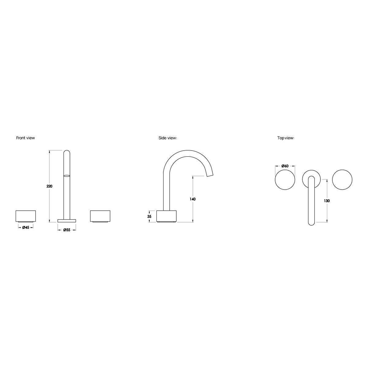 Brodware Halo Basin Set I, Marble Handle